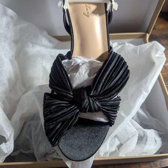 Elisabet Tang Strappy Satin Vintage Bowknot w/ Platform Chunky Block Heels - 8.5 - Picture 3 of 4